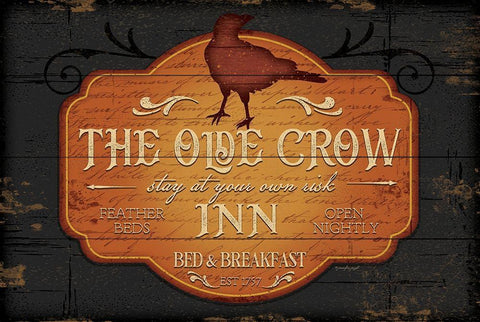 The Olde Crow Inn White Modern Wood Framed Art Print with Double Matting by Pugh, Jennifer