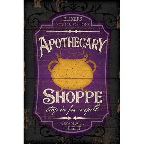 Apothecary Shoppe Black Modern Wood Framed Art Print with Double Matting by Pugh, Jennifer