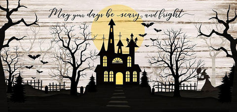 May Your Days be Scary White Modern Wood Framed Art Print with Double Matting by Pugh, Jennifer