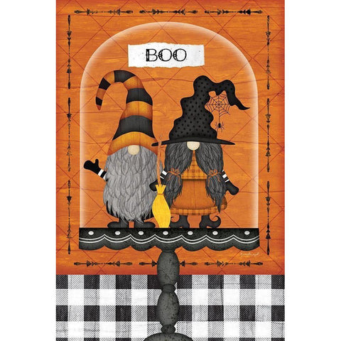 Halloween Gnomes White Modern Wood Framed Art Print by Pugh, Jennifer