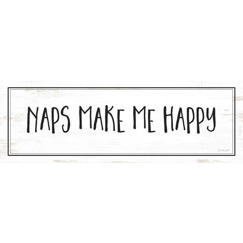 Naps Make Me Happy White Modern Wood Framed Art Print by Pugh, Jennifer