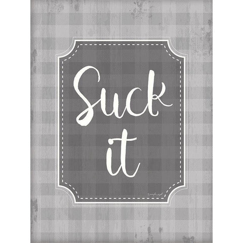 Suck It White Modern Wood Framed Art Print by Pugh, Jennifer