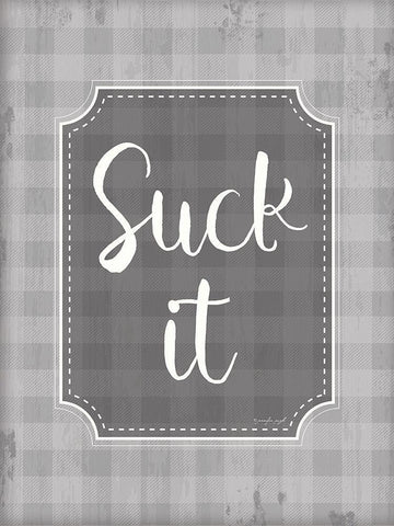 Suck It White Modern Wood Framed Art Print with Double Matting by Pugh, Jennifer