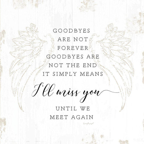 Goodbyes White Modern Wood Framed Art Print by Pugh, Jennifer