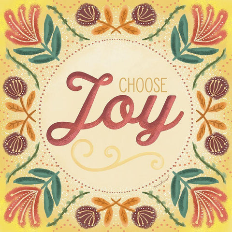 Choose Joy White Modern Wood Framed Art Print with Double Matting by Pugh, Jennifer