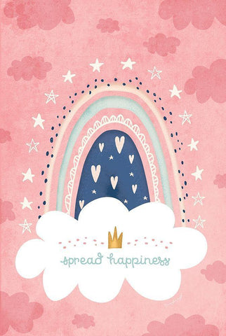 Spread Happiness Black Ornate Wood Framed Art Print with Double Matting by Pugh, Jennifer