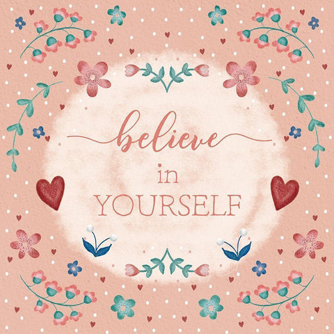 Believe in Yourself White Modern Wood Framed Art Print with Double Matting by Pugh, Jennifer