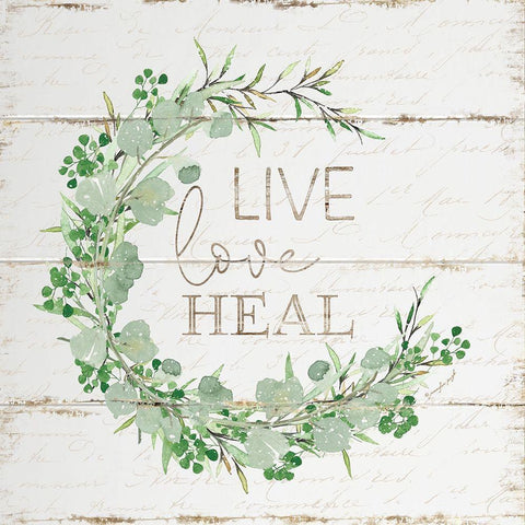 Live Love Heal Gold Ornate Wood Framed Art Print with Double Matting by Pugh, Jennifer