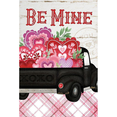 Be Mine Black Modern Wood Framed Art Print with Double Matting by Pugh, Jennifer