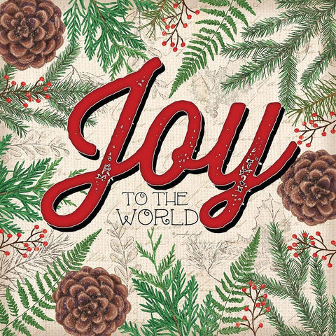 Joy to the World White Modern Wood Framed Art Print with Double Matting by Pugh, Jennifer