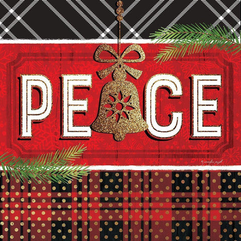 Peace Black Modern Wood Framed Art Print with Double Matting by Pugh, Jennifer