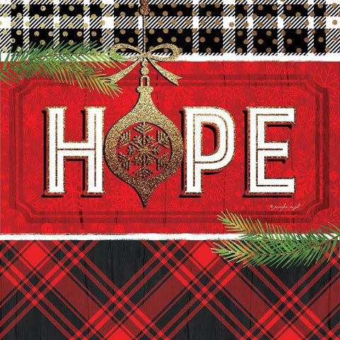 Hope Black Modern Wood Framed Art Print by Pugh, Jennifer