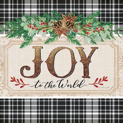 Joy to the World Black Modern Wood Framed Art Print with Double Matting by Pugh, Jennifer