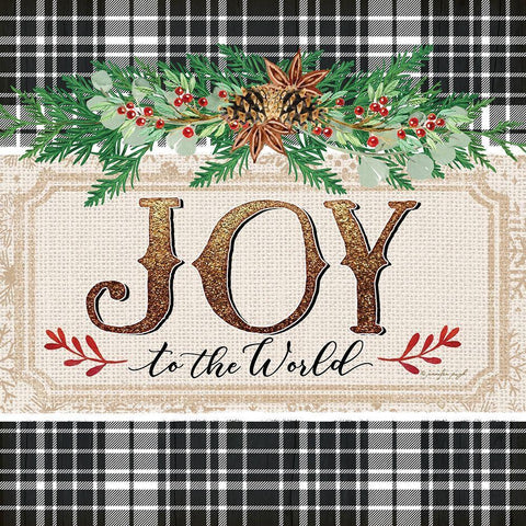 Joy to the World Black Ornate Wood Framed Art Print with Double Matting by Pugh, Jennifer