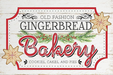 Gingerbread Bakery White Modern Wood Framed Art Print with Double Matting by Pugh, Jennifer