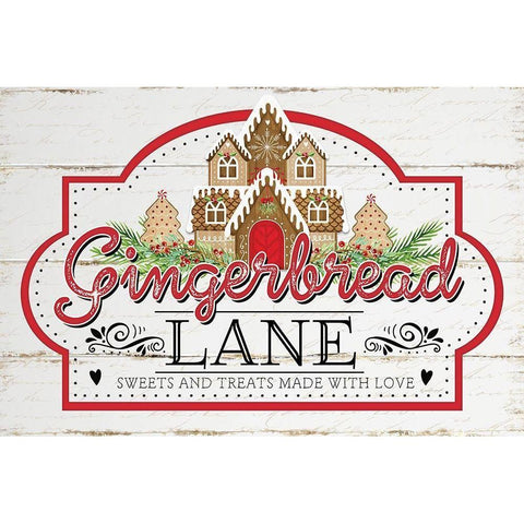 Gingerbread Lane White Modern Wood Framed Art Print by Pugh, Jennifer