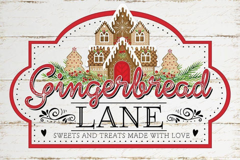 Gingerbread Lane White Modern Wood Framed Art Print with Double Matting by Pugh, Jennifer