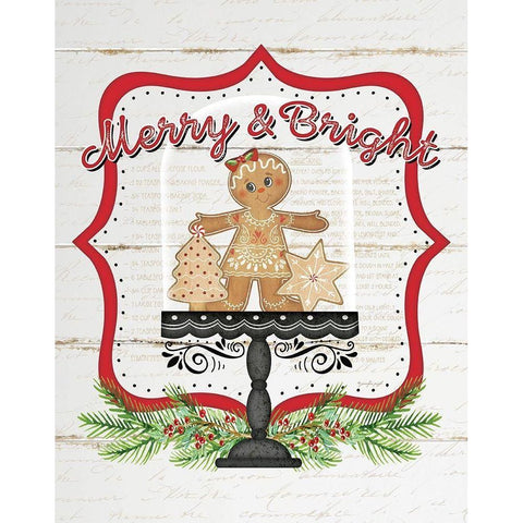 Merry and Bright White Modern Wood Framed Art Print by Pugh, Jennifer