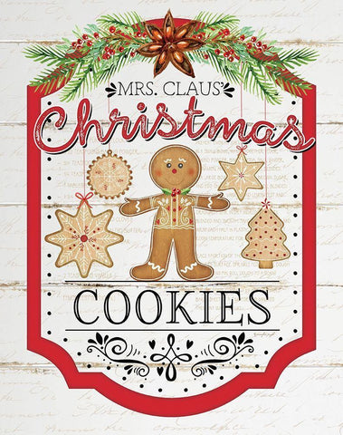 Christmas Cookies White Modern Wood Framed Art Print with Double Matting by Pugh, Jennifer