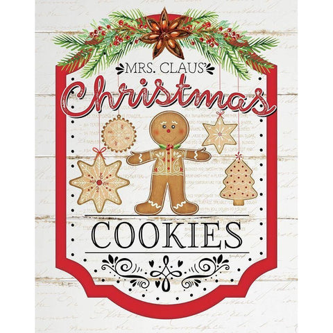 Christmas Cookies Black Modern Wood Framed Art Print with Double Matting by Pugh, Jennifer