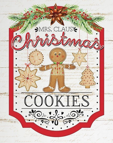 Christmas Cookies Black Ornate Wood Framed Art Print with Double Matting by Pugh, Jennifer
