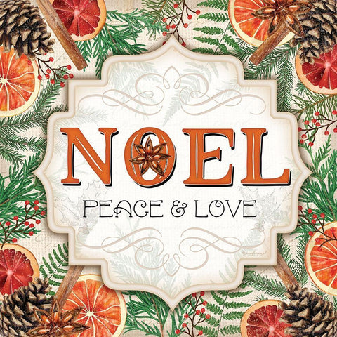 Spice Noel Black Ornate Wood Framed Art Print with Double Matting by Pugh, Jennifer