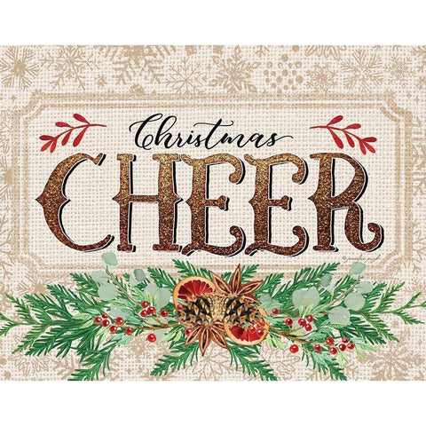 Christmas Cheer White Modern Wood Framed Art Print by Pugh, Jennifer