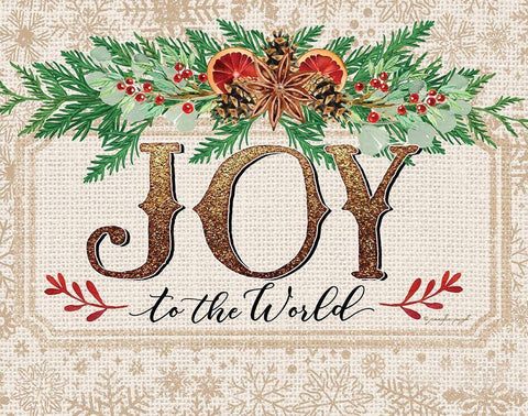 Joy to the World White Modern Wood Framed Art Print with Double Matting by Pugh, Jennifer