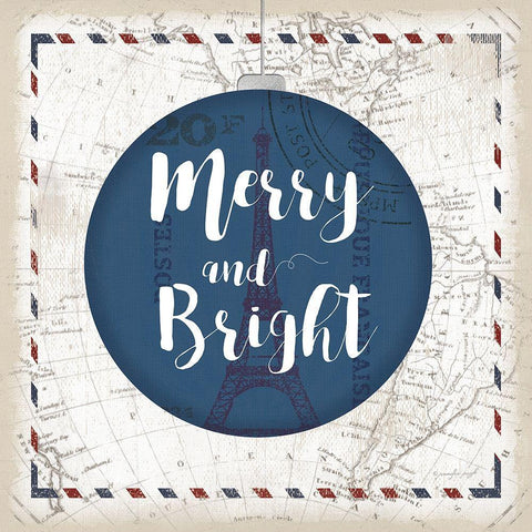 Merry and Bright White Modern Wood Framed Art Print with Double Matting by Pugh, Jennifer