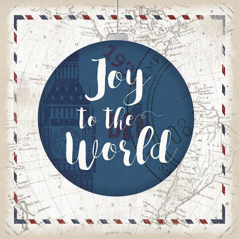 Joy to the World White Modern Wood Framed Art Print with Double Matting by Pugh, Jennifer