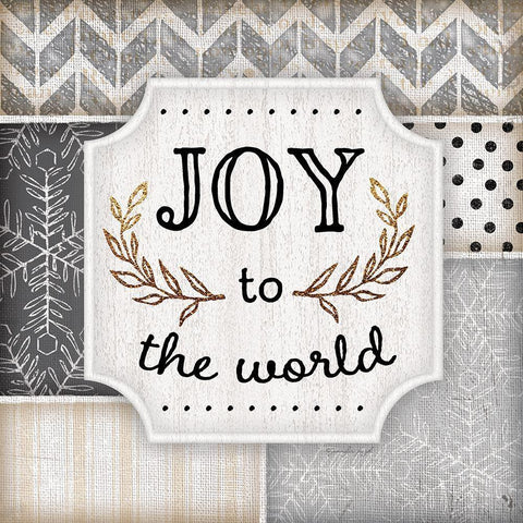 Joy to the World White Modern Wood Framed Art Print with Double Matting by Pugh, Jennifer