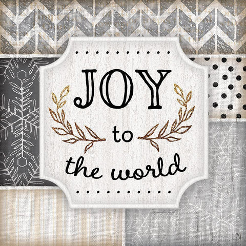 Joy to the World Black Modern Wood Framed Art Print with Double Matting by Pugh, Jennifer