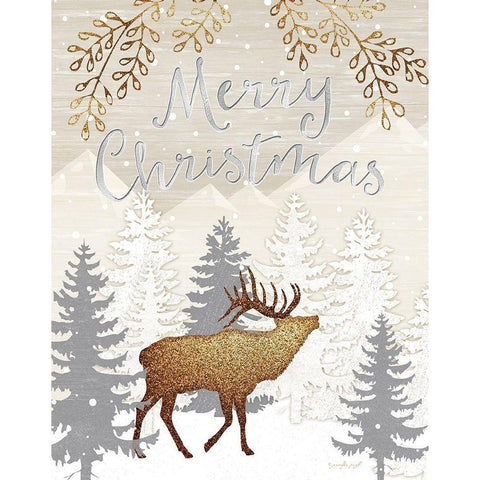 Merry Christmas White Modern Wood Framed Art Print by Pugh, Jennifer