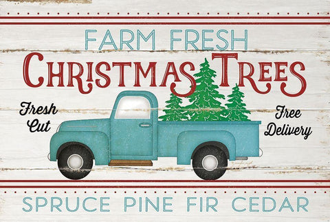 Farm Fresh Trees Black Ornate Wood Framed Art Print with Double Matting by Pugh, Jennifer