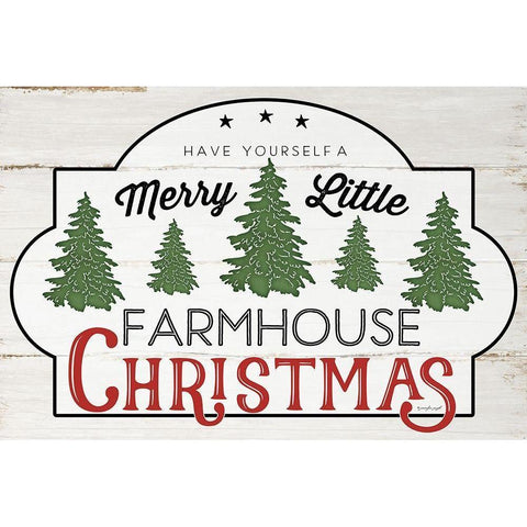 Merry Little Farmhouse II White Modern Wood Framed Art Print by Pugh, Jennifer