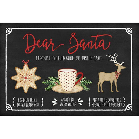 Dear Santa Black Modern Wood Framed Art Print with Double Matting by Pugh, Jennifer