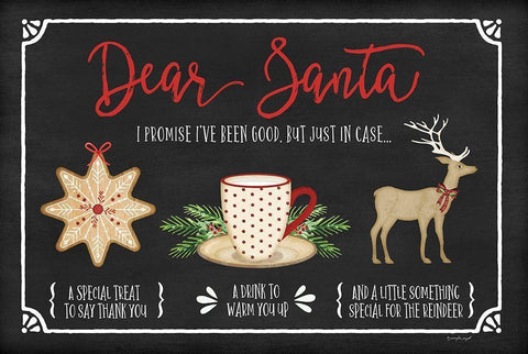 Dear Santa White Modern Wood Framed Art Print with Double Matting by Pugh, Jennifer