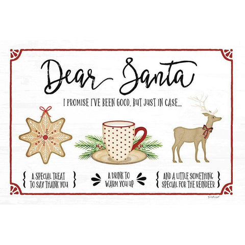 Dear Santa - White White Modern Wood Framed Art Print by Pugh, Jennifer