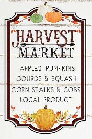 Harvest Market Black Ornate Wood Framed Art Print with Double Matting by Pugh, Jennifer