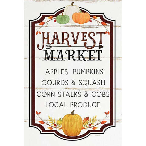 Harvest Market Black Modern Wood Framed Art Print by Pugh, Jennifer