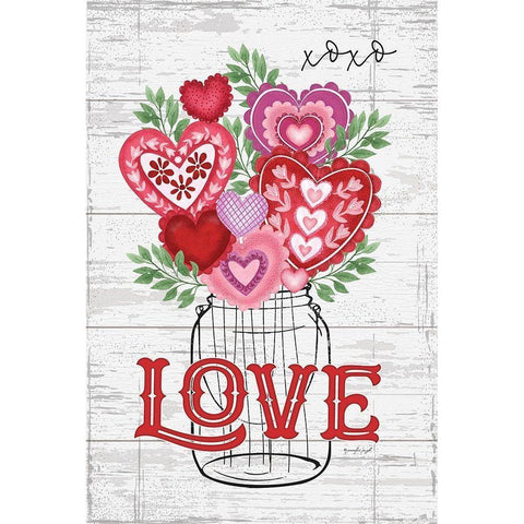 Love White Modern Wood Framed Art Print by Pugh, Jennifer