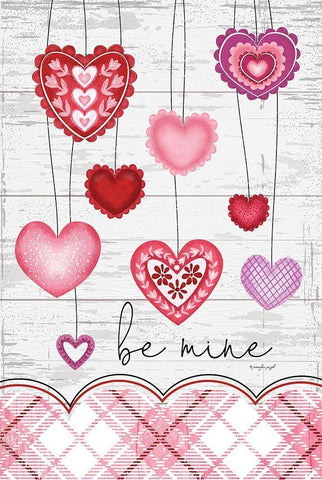 Be Mine White Modern Wood Framed Art Print with Double Matting by Pugh, Jennifer