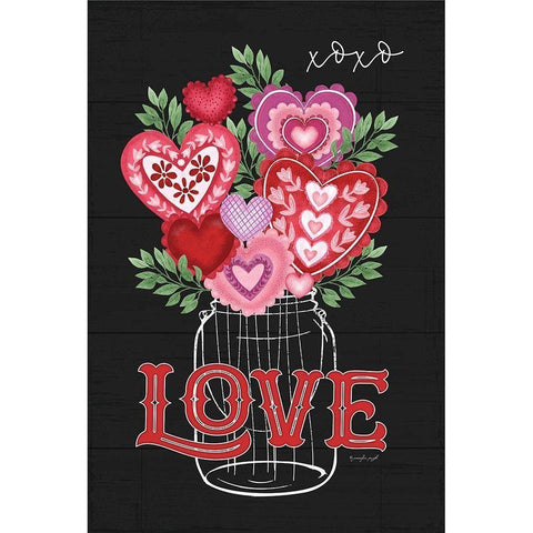 Love Black Modern Wood Framed Art Print with Double Matting by Pugh, Jennifer