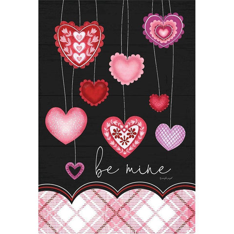 Be Mine Black Modern Wood Framed Art Print with Double Matting by Pugh, Jennifer