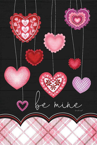 Be Mine Black Ornate Wood Framed Art Print with Double Matting by Pugh, Jennifer