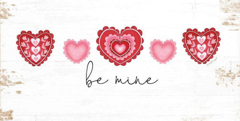 Be Mine White Modern Wood Framed Art Print with Double Matting by Pugh, Jennifer