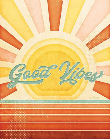 Good Vibes Black Ornate Wood Framed Art Print with Double Matting by Pugh, Jennifer