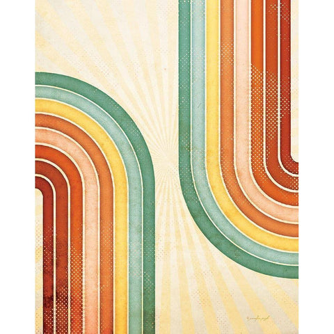 70s Rainbow White Modern Wood Framed Art Print by Pugh, Jennifer