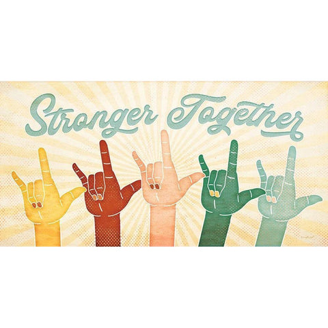 Stronger Together White Modern Wood Framed Art Print by Pugh, Jennifer