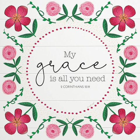 My Grace White Modern Wood Framed Art Print by Pugh, Jennifer